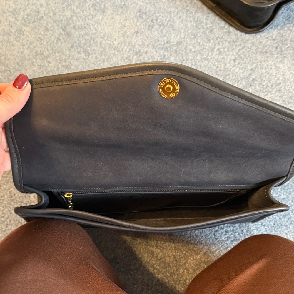 Coach Dark Navy Leather Men's Clutch - Picture 3 of 4